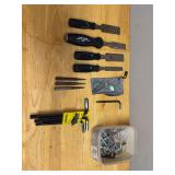Grouping of chisels, punches and Allen wrenches