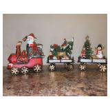 3-piece Santa Resin Holiday Train