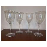 Set of (4) Laurin Gold Collection Wine Glasses by Gorham Crystal - 7-3/4” tall