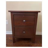 Nice looking 2-drawer mahogany finish nightstand - 21-1/4 x 15 x 26 tall