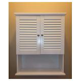Nice looking over the toilet white wooden 2-door cabinet - 23-3/4 x 8-1/2 x 28-3/4 tall