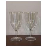 Set of (2) Laurin Gold Collection Iced Tea Glasses by Gorham Crystal - 7-1/8” tall