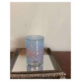 Vintage splatter confetti multicolored glass tumbler.