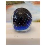 Large Blue Marano paperweight 4” x 4” 🇮🇹 Italy