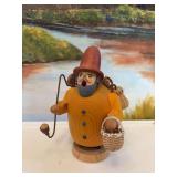 Stiffen German Fisherman wood incense smoker.6 1/2 inches tall ￼