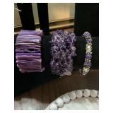 Purple mother of pearl, purple stretch natural stone bracelet and purple beaded bracelet