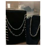 Three multicolored beaded necklaces