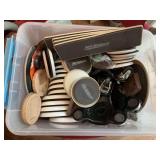 A plastic container full of moving sliders and casters.