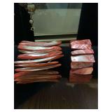 2 Orange Mother of Pearl Abalone shell elastic bracelets