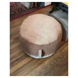 Brown and beige abstract cushion/poof 20” x 14”