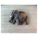 Copper elephant brooch