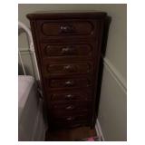 Black Walnut Davis-Lillian Russell lingerie chest. 22” x 16” x 50” excellent condition.