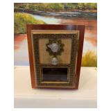 Vintage post office box combination lock door repurposed for a coin bank