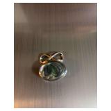 Sterling silver oval multicolored abalone shell pendant. Marked 925 Mexico. 15 g.