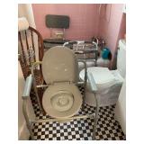 ￼ Drive potty chair, new walker with wheels and a shower chair ￼