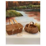 2 wicker baskets.  6” and 5 1/2”