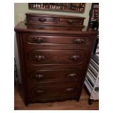 Solid black walnut, Davis cabinet, Lillian Russell Chester drawers with rare shaving mirror  37“ x 20 1/2“ x 46 1/2“ the shaving mirror adds an additional 4 1/2 inches. Excellent condition.