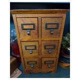 Six drawer wooden organizer cabinet 10” x 7 1/2” x 17”