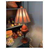 29 inch wood and metal lamp.