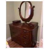 Black Walnut Davis Cabinet- Lillian Russell dresser with swivel mirror. Great condition.