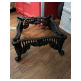 Cast iron black base 14 in.². Would insert and foam has been cut to fit.