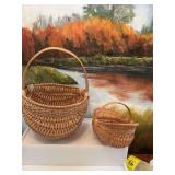 8 1/2” and 6” Wicker basket.