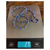 Carolyn Pollack Sterling Silver blue denim lapis beaded necklace 22 inches. 28g