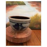Rowe Pottery Works salt glazed bowl handcrafted Cambridge, Wisconsin 6 1/2” x 4 1/2”