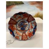 Antique Japanese Imari porcelain floral scalloped bowl- 6 inches