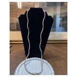 Sculptured flexible coil snake link necklace. 34 inches