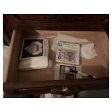 Large assortment of threads, hoops and Crosstitch accessories.