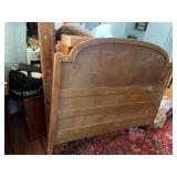 Antique Birdseye Maple headboard and footboard. Needs TLC. Headboard is 56“ x 49 1/2 and the footboard is 32 inches tall.