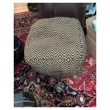 Square woven jute Boho puff ottoman 20” x 18 1/2” x 12 1/2”