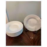 Set of 8 William Sonoma 9” white salad bowls