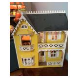 Vintage dollhouse complete with antique and vintage doll furniture