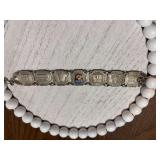 Vintage Paris France souvenir bracelet with landmark panels