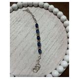 Blue Tanzanite gemstone and Sterling bracelet