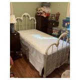 Very pretty white twin size metal bed