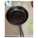 Nine and three-quarter inch cast-iron skillet marked 7F