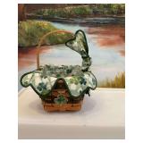 Longaberger 4 inch basket with liners. Dresden Ohio signed