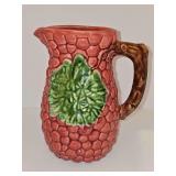 Andrea By Sadek (Jay Wilford) Pitcher Red Grape Majolica Portugal 8.75” Vintage