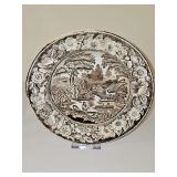 Wild Rose Staffordshire Brown transfer wear bowl. Nine inch diameter