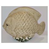Studio Pottery fish. 14 in wide x 10.5 in tall.