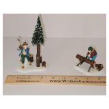 Dept 56 the Heritage Village Collection, LUMBERJACKS set of two. Retired 1998.