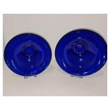 Two cobalt blue serving bowls. 8 in and 9 in diameter.