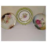Three vintage / antique plates with reticulated handles. 9 -11-In diameter