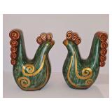 Country chic roosters. 9.7 in tall.