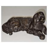Vintage metal dog inkwell. 5 in long.