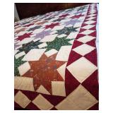 Quilt, Appears New, hand quilted, measures approx. 85" x 67". Solid cream on reverse. No tags on it, no packaging.