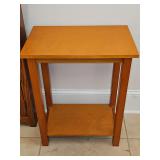 Small all wood side table. 18.75 x 11.75 x 18 in tall.